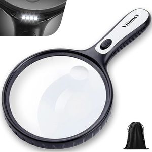 Magnifying Glass with Light, 5.5 Inch Large Magnifier 2X 4X 25X Zoom Magnifying